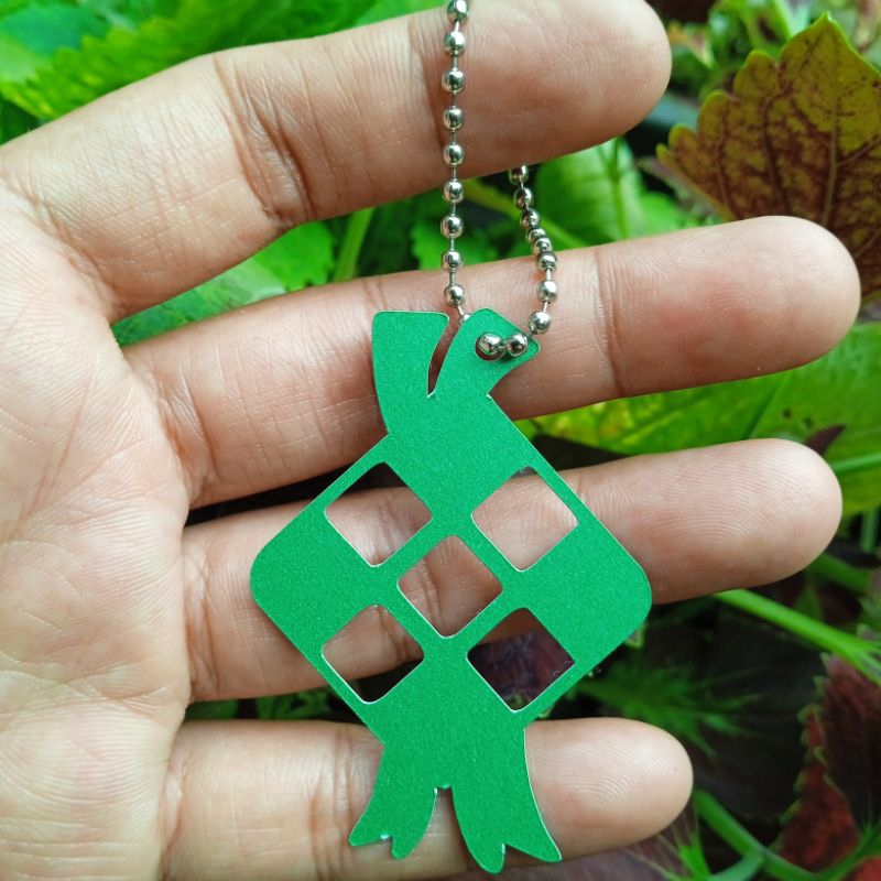 

100pcs Hang tag ketupat lebaran kertas Jasmine Aqua forest