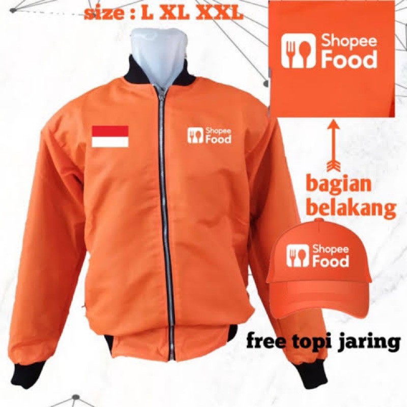 JAKET BOMBER DRIVER FOOD / FREE TOPI / KEREN / TERBARU
