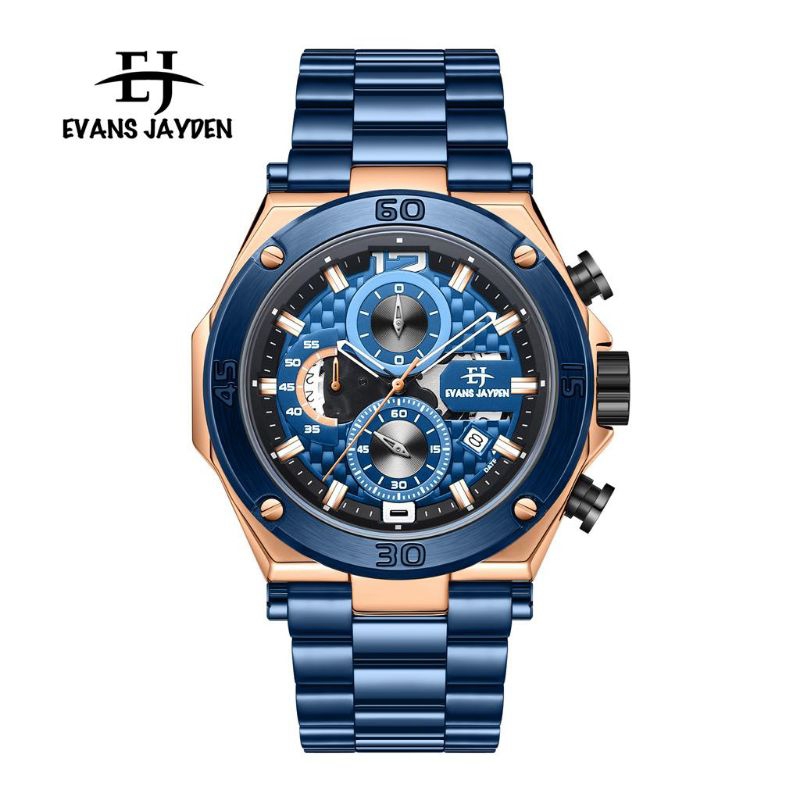 Jam tangan pria EVANS JAYDEN ORIGINAL Chrono aktif semua 9839