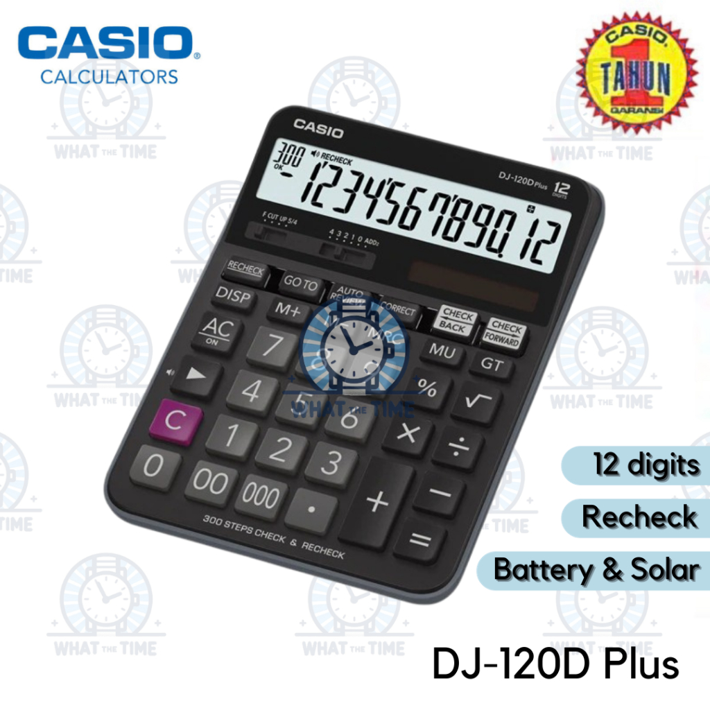 

WTT Kalkulator CASIO DJ-120D PLUS Kalkulator DJ 120 Meja/Office 12 digit Calculator DJ120D