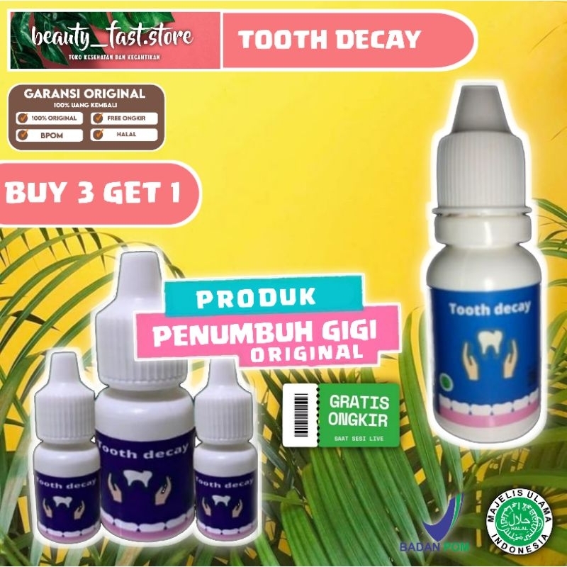 [ COD ] PROMO BELI 3 GRATIS 1 TOOTH DECAY | GROSIR | OBAT TETES PENUMBUH GIGI BOLONG/ BERLUBANG/ OBA