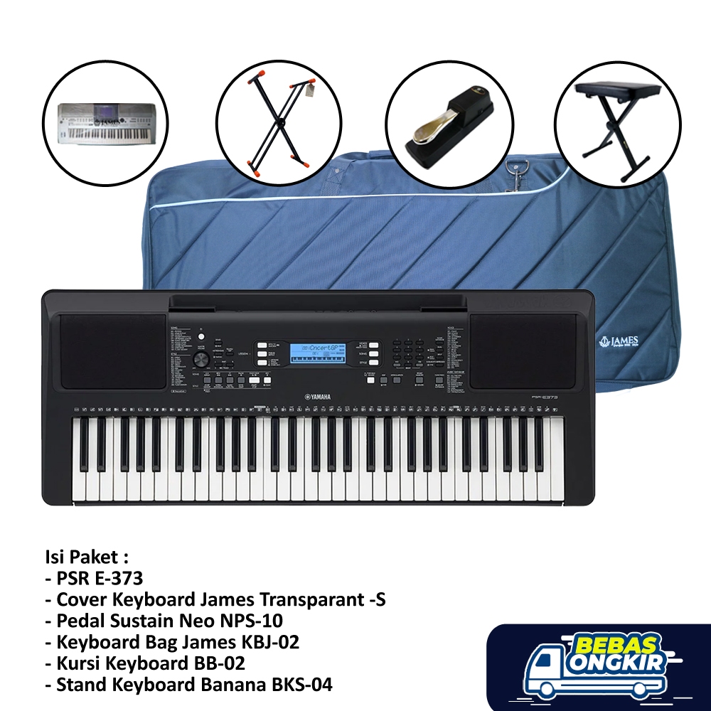 Paket Royal Keyboard Yamaha PSR E373 / PSR E 373 / Keyboard Yamaha PSR-E373