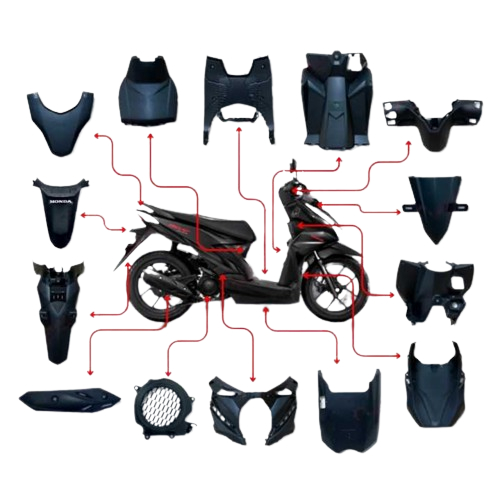 FULL SET BODY BEAT 2020 HITAM GLOSSY / FULL SET BODY BEAT DELUXE HITAM GLOSSY MERK WIN