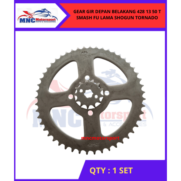 GEAR GIR DEPAN BELAKANG 428 13 50 T SMASH FU LAMA SHOGUN TORNADO
