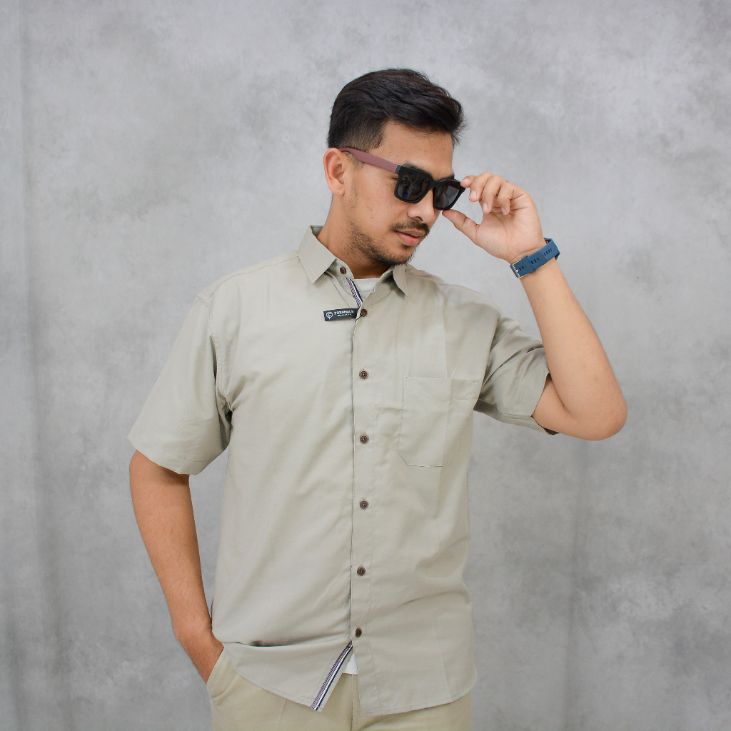 FORSMALE - Kemeja Basic Polos Pria Pendek New Colour FMJ.6436KH & FMJ.6434AT
