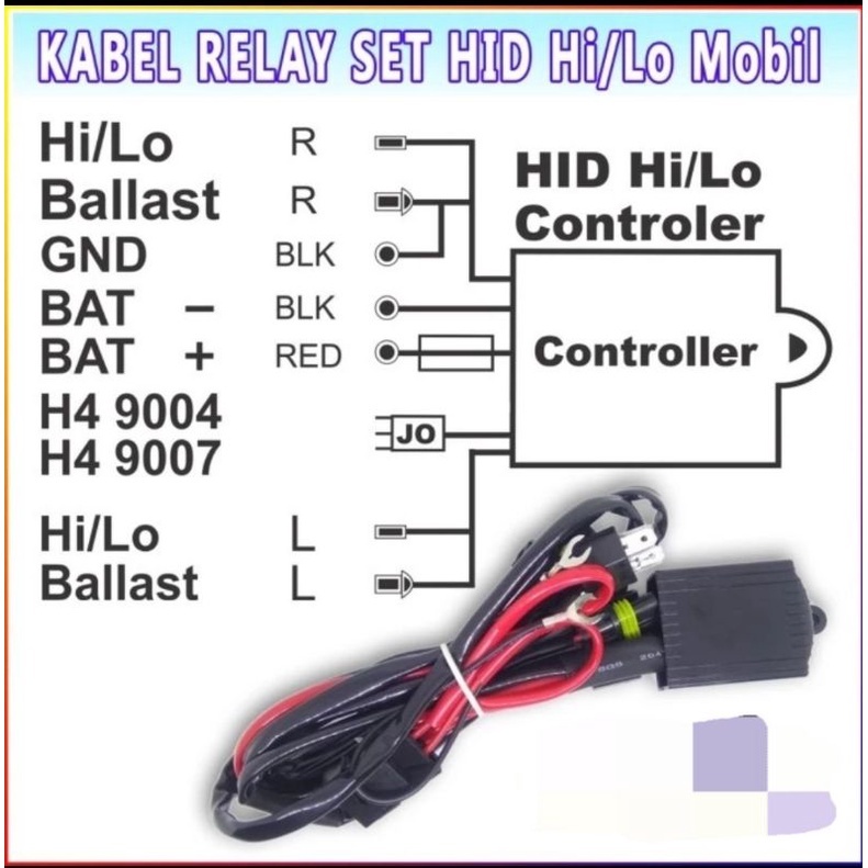 Kabel Relay Set HID Mobil, Projie BILED & Projector HID