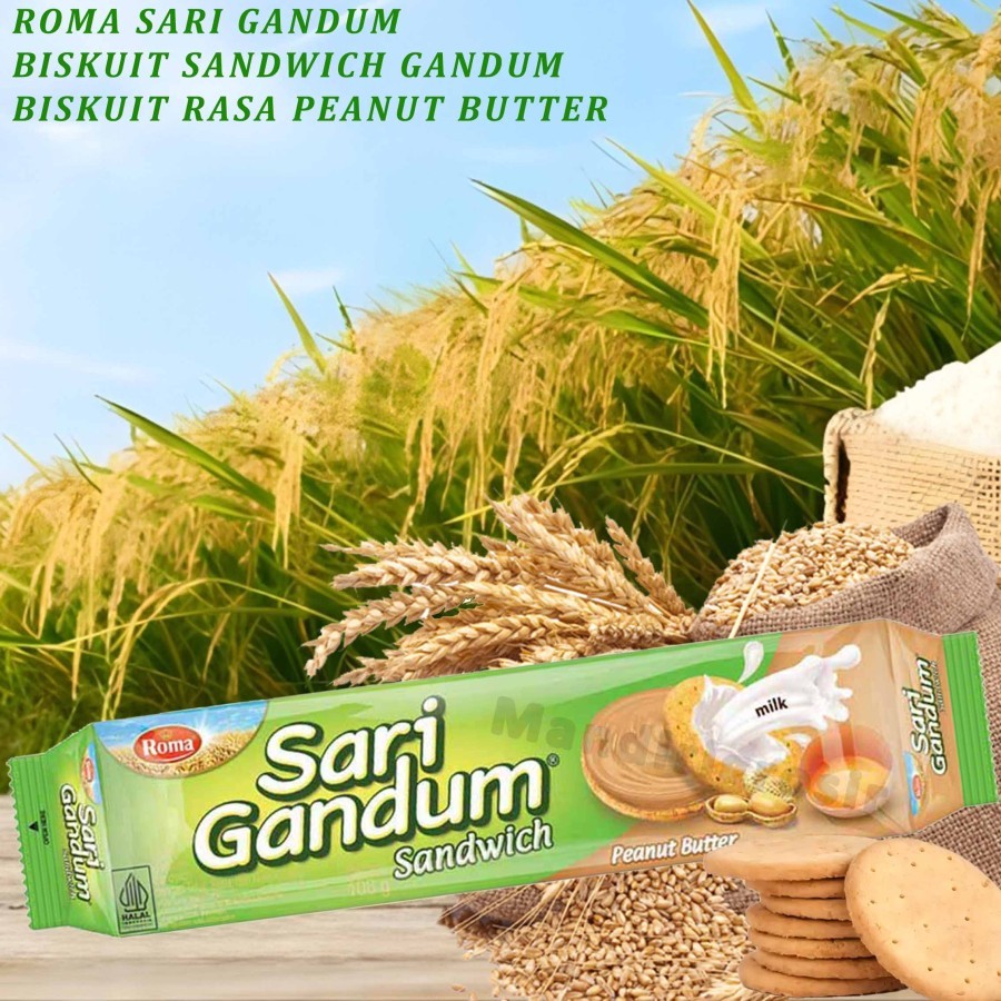 

Biskuit Sandwich Gandum * Roma Sari Gandum * Rasa Peanut Butter * 108g