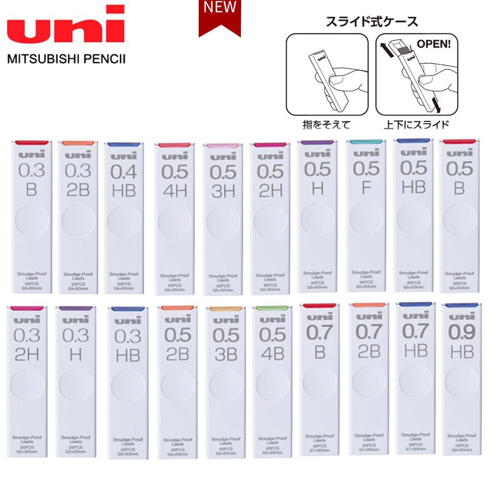 

ART W12O Uni Smudge Proof Pencil Lead 3mm 5mm 7mm 9mm Isi Pensil Mekanik