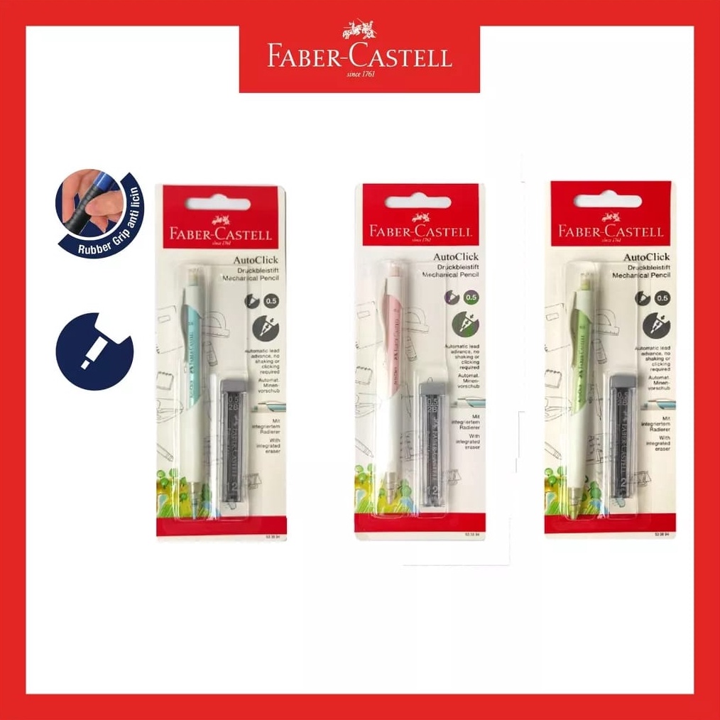 

ART J94Z Pensil Mekanik Auto Click 5 White Blister 3 Warna Gratis 1 Tube Refill