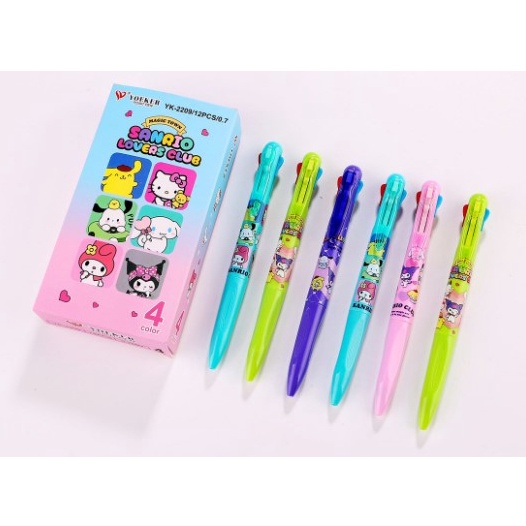 

ART Y14O 12pc Bolpen Pulpen Pen 4 Warna Kuromi Melody Sanrio Fancy