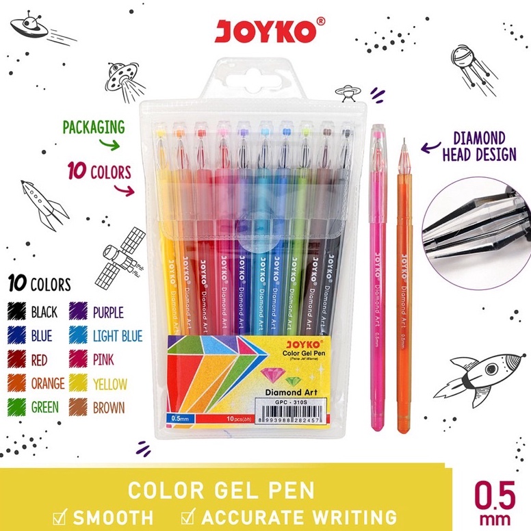 

ART A78L Color Gel Pen Pena Jel Warna Joyko GPC31S Diamond Art 1 Warna 5mm