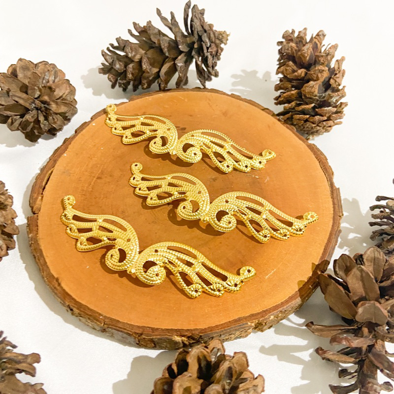 LEMPENGAN EMAS SAYAP 10 CM MAHAR SCRAPBOOK DIY KERAJINAN CRAFT