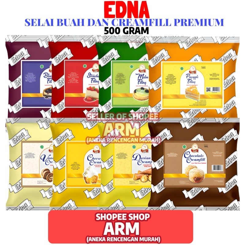 

Edna Filling/Selai Buah Cream Filling Premium 500 Gram