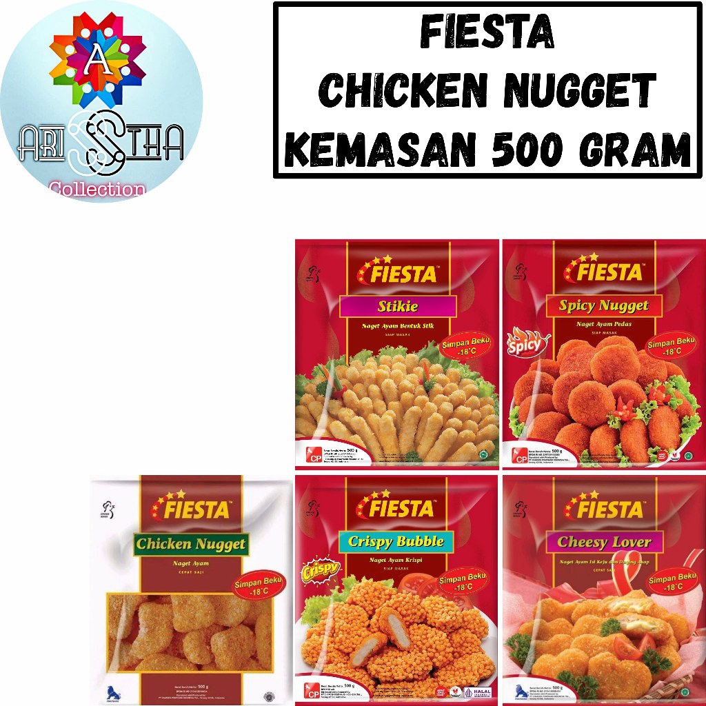 

Fiesta Chicken Nugget 500 Gram Cheesy Crispy Stikie Spicy