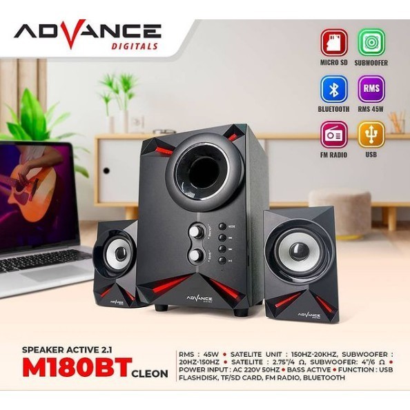 Speaker Advance M180 BT Cleon Bluetooth Speaker Bass Xtra Sound