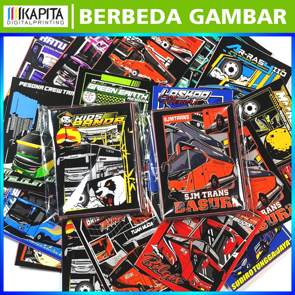 

(isi 20 stiker) Tempelan Bus mania Glosy anti air bahan Graftac Stiker bus keren sticker bus mania stiker bus kids panda