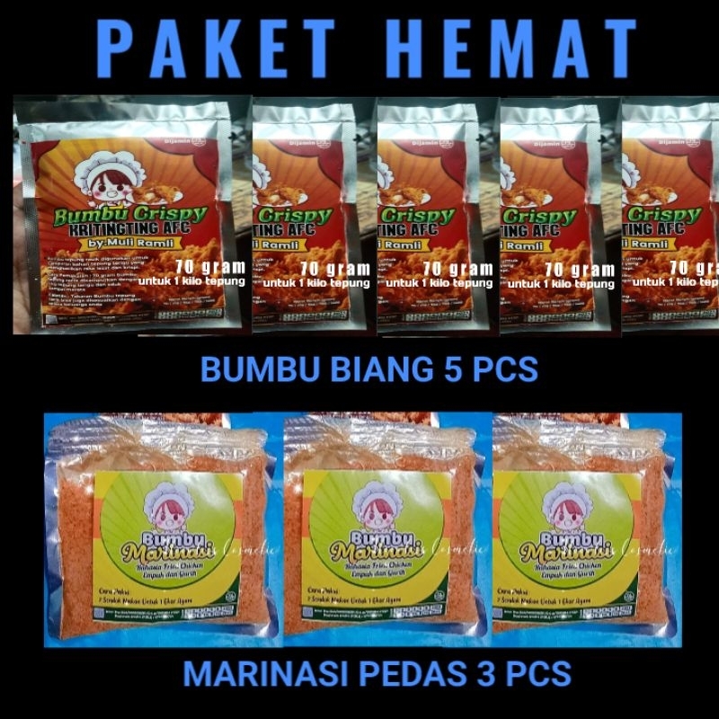 

COD|Bumbu biang 70 gr 5 pcs+marinasi pedas 100 gr 3 pcs