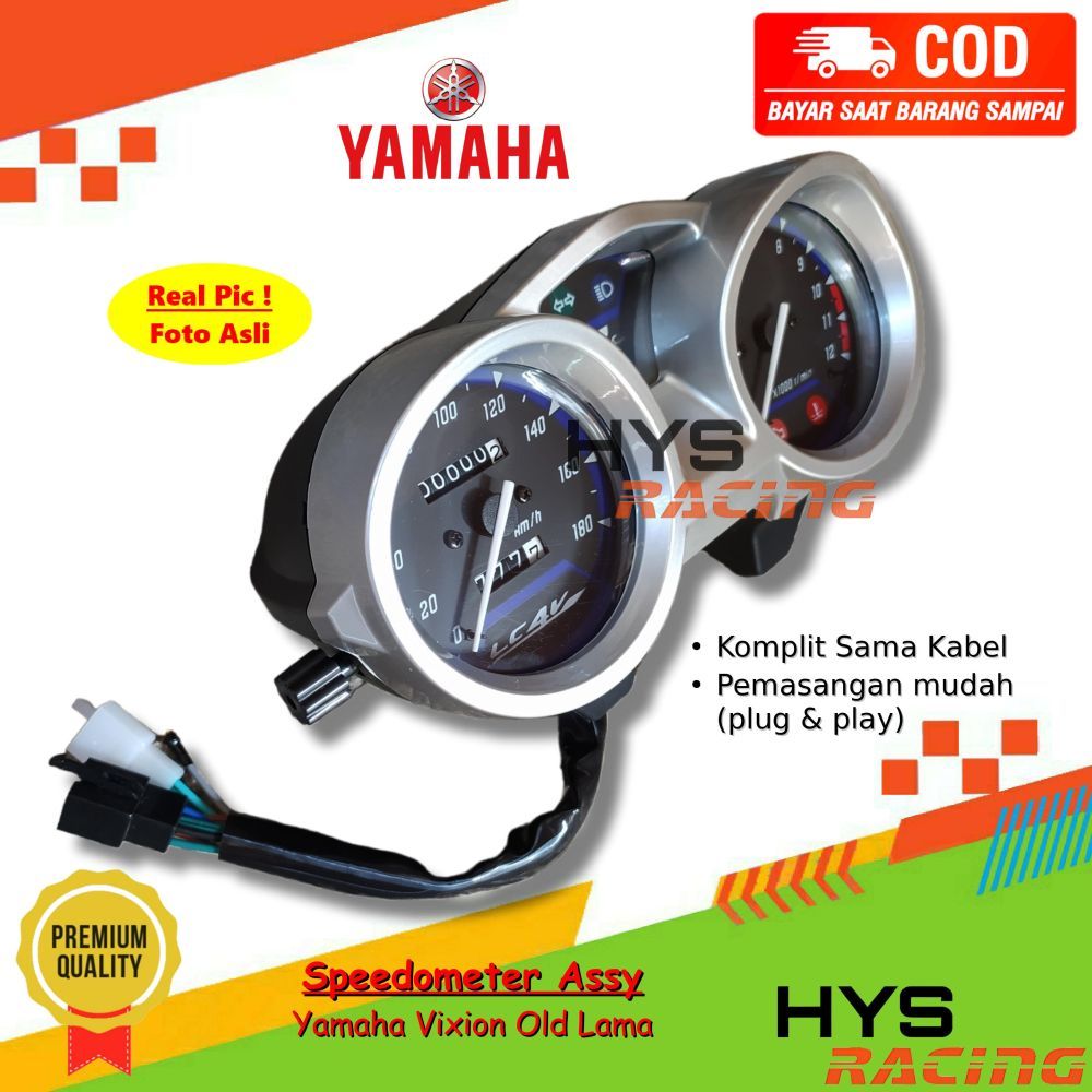 Speedometer YAMAHA Vixion Old Lama - Spidometer Assy Injeksi Kilometer KM Full Set Mika Kabel