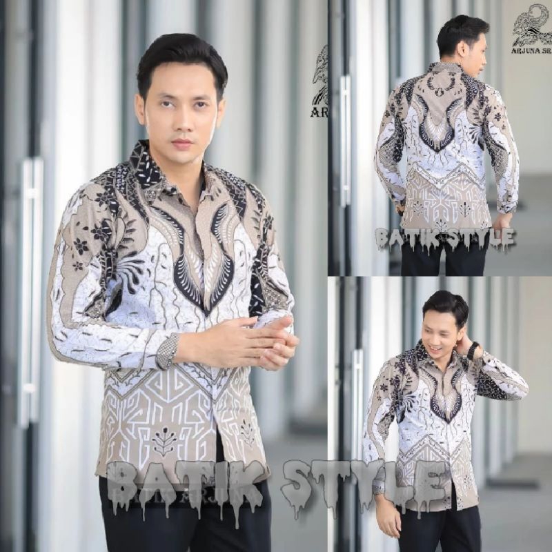 Kemeja Batik Pria Premium Lengan Panjang Batik Azmil casual Modis Trendy