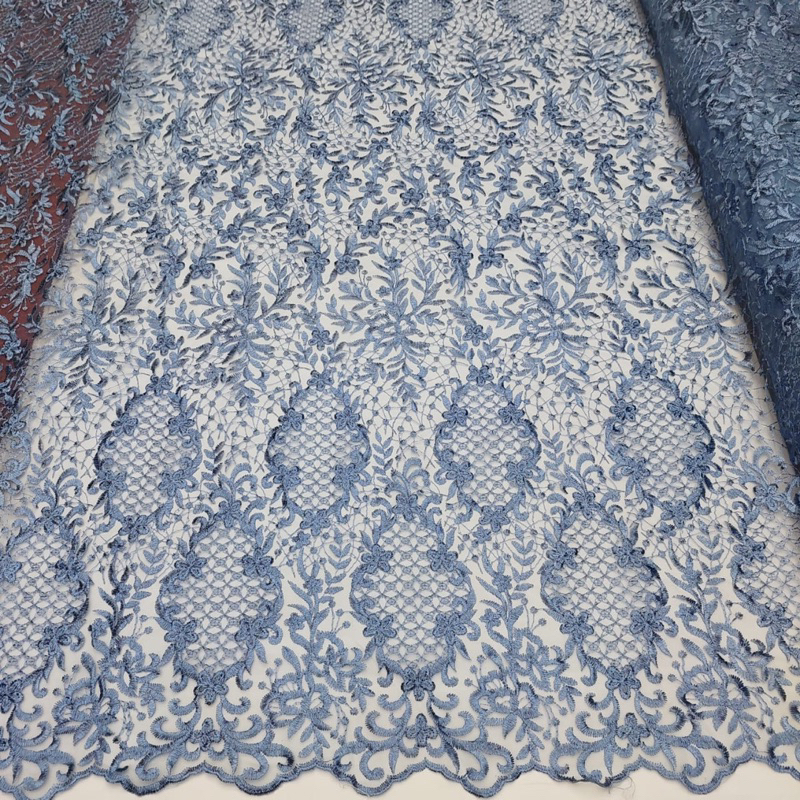 (COD) Kain Tulle Bordir Sulam | Kain Bordir Tebal | Kualitas Premium | Bahan Kebaya Modern