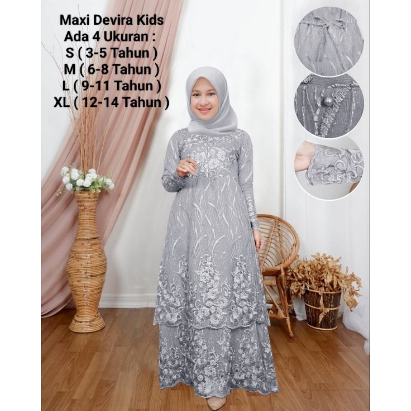 official pakaian gamis anak perempuan dan remaja abg model dress susun brokat terbaru kekinian