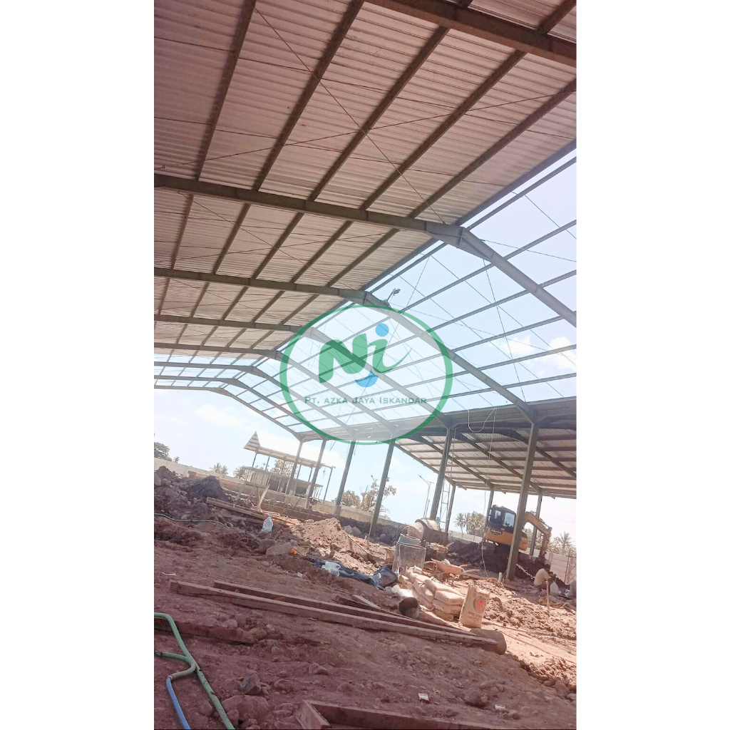 Jasa Kontruksi BAJA WF / H-beam pembuatan gudang konfeksi