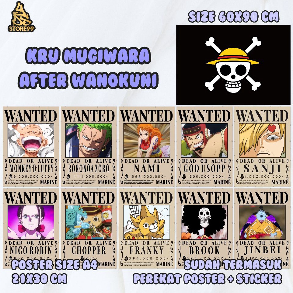 Top Discount  Paket Bendera  Poster Bounty Kru Mugiwara