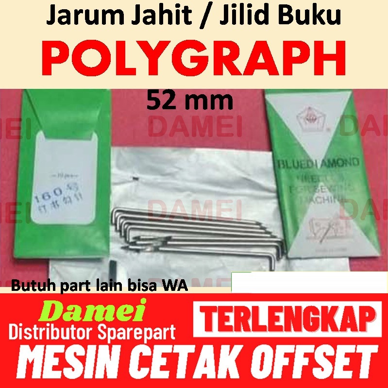 Jarum Polygraph Jahit Jilid Buku Spare Part Mesin Cetak Hook Needle