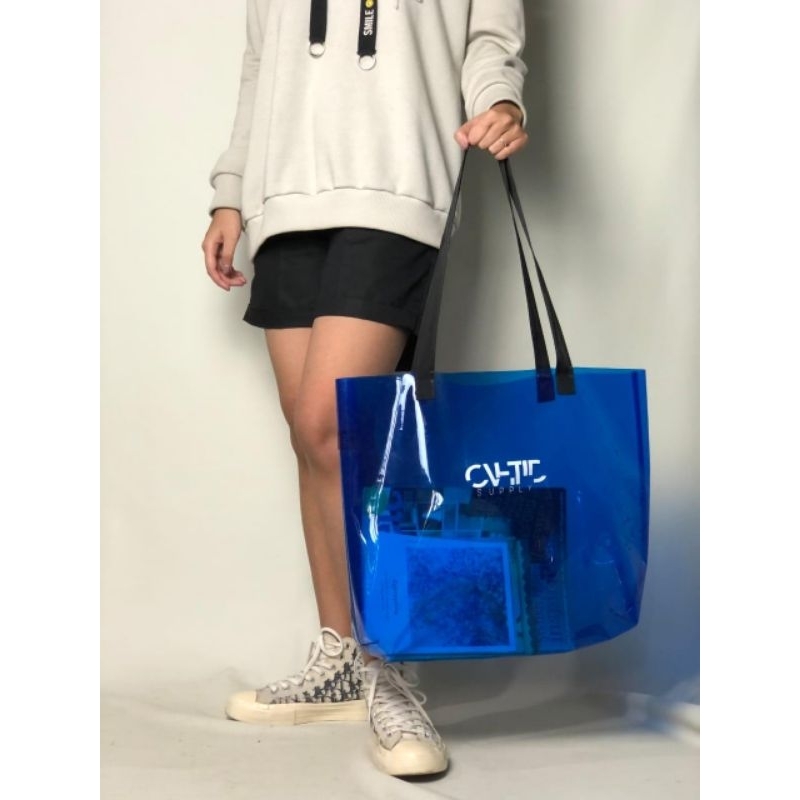 Tas Wanita Terbaru Oversize kapasitas besar Pvc Clear