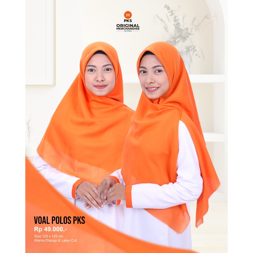 PKS Merchandise | Voal Polos PKS Hijab Orange PKS