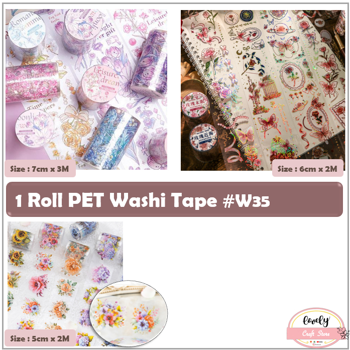 

LovelyCraftStore | Washi Tape W35 ~ PVC Tape Selotip PET Plastik Tape Selotip Jepang Deco Tape Deco Sticker Decoration Sticker Journal Scrapbook Bujo