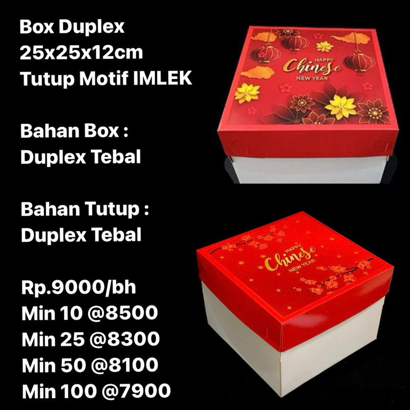 

Box Duplex 25x25x12cm Tutup Motif IMLEK