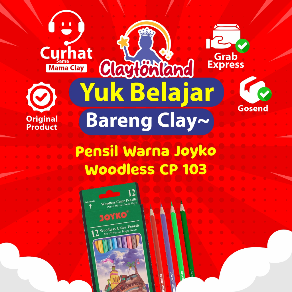 

PENSIL WARNA 12 WARNA JOYKO PANJANG WOODLESS CP 103/ WOODLESS COLOR PENCILS HEXAGONAL GRIP