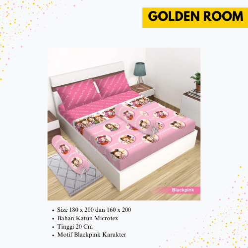 Seprai Akiko Motif BlackPink Korea Girl Band B2 Tinggi 20 Sprei Katun Halus Dewasa Besar King Size B