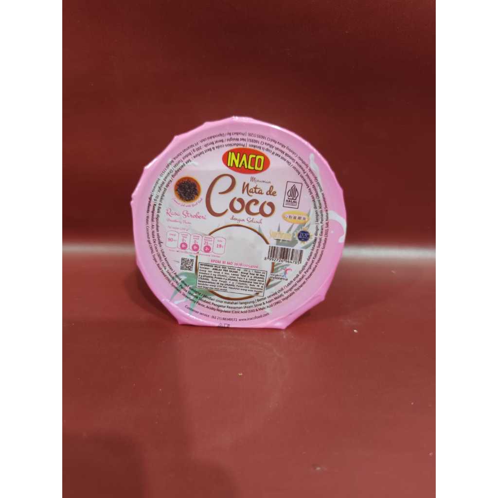 

Inaco Minuman Nata de Coco Rasa Strawberry 200ml - MInuman Jelly