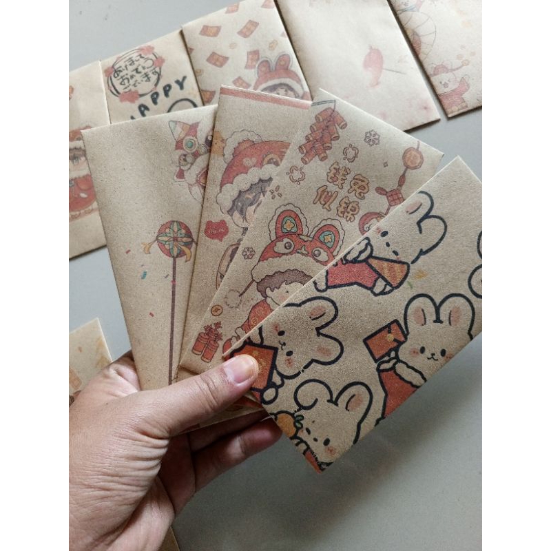 

AMPLOP ANGPAO IMLEK rustic - ISI 10 Pcs size jumbo