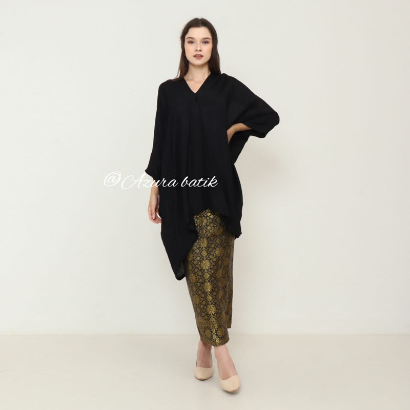 Kaftan Tunik Aruna Bahan Viscose Semi Sutera Motif Polos  | Hanya Atasan | Pakaian Muslim Wanita