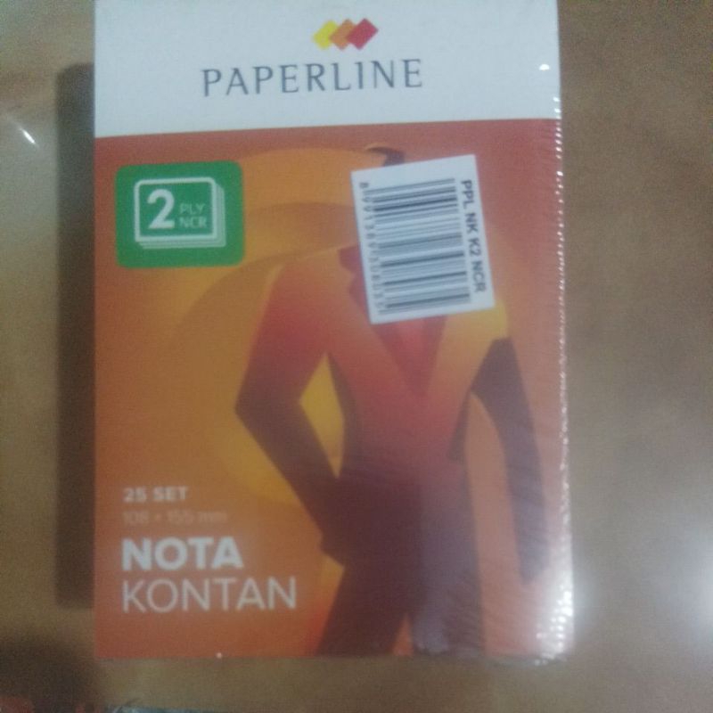

nota kecil 2 rangkap merk paperline harga per 1 buku