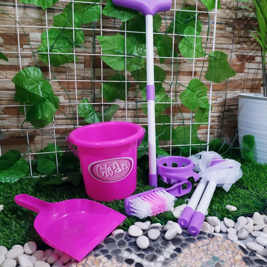 CLEANING SET TOYS BESAR MAINAN SAPU PEL EMBER ANAK - MAINAN KADO ANAK