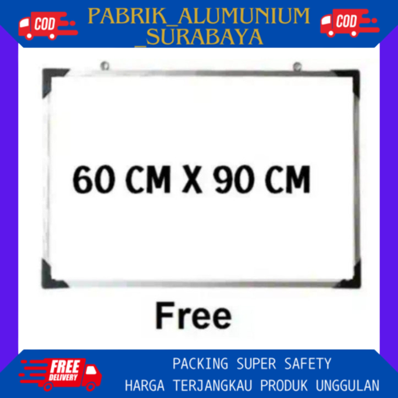 

Papan Tulis 60X90cm Spidol dan Kapur Whiteboard / Blackboard Ukuran 60X90