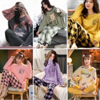 { MyReseller }Setelan Piyama Baju Tidur Wanita Remaja CP Lengan Panjang All Motif PPP