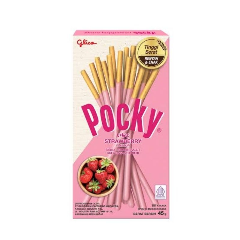 

Pocky biskuit stick strawberry 45gr