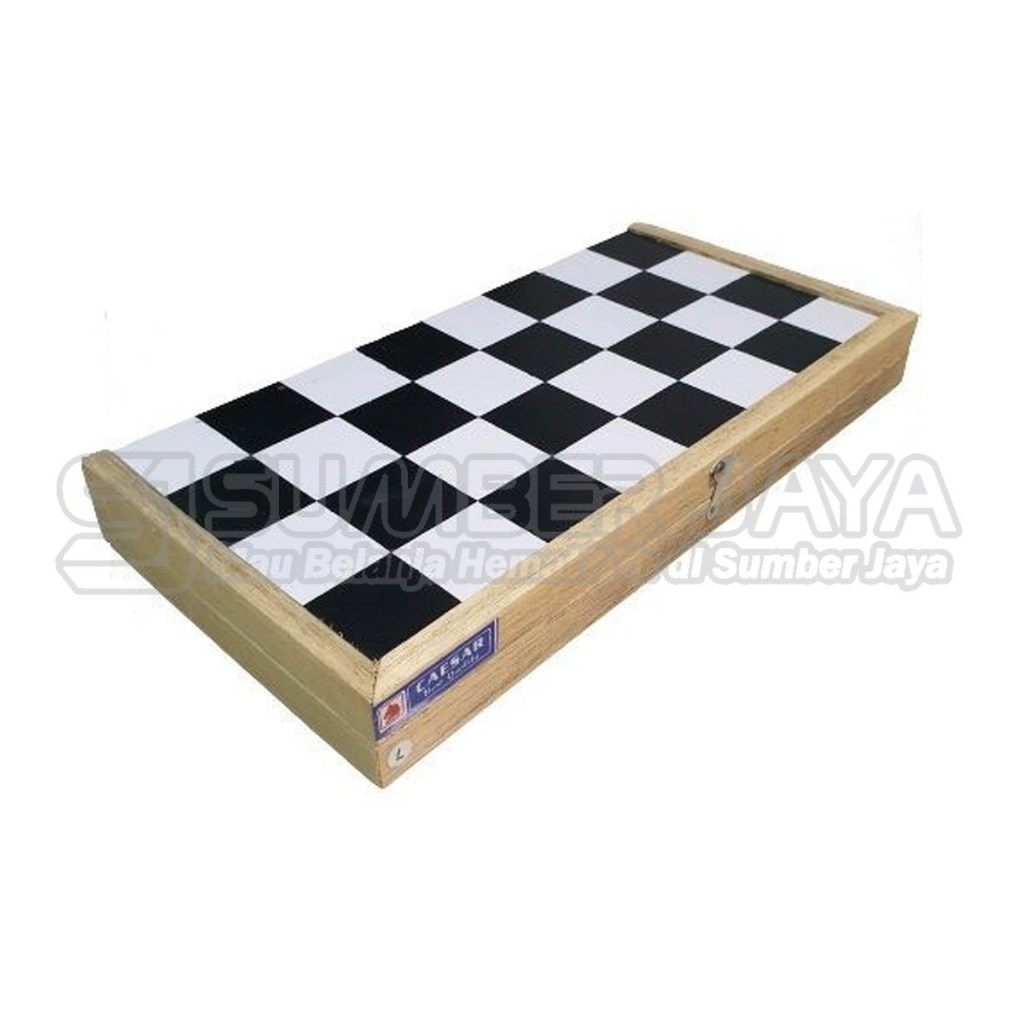 Papan Mainan Catur Kayu Caesar Chess Folding Murah Besar Kecil