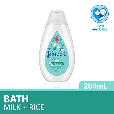 JOHNSON'S BABY BATH MILK + RICE 200ML BOTOL - SABUN MANDI BAYI