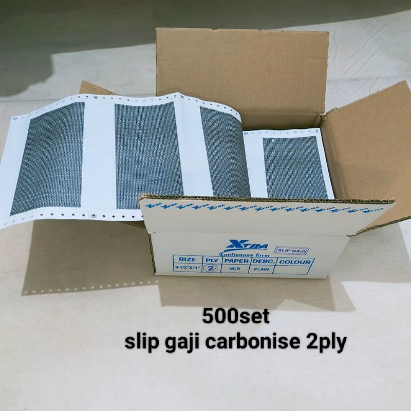 

Kertas slip gaji carbonise 2ply 500set 9,5x11"/2 hitam