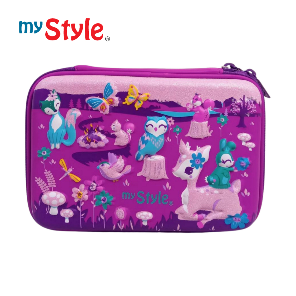 

My Style TM 2220 Purple Forest Hardtop Pencil Case with Glitter Effect - Tempat Pensil Multifungsi 3D Karakter Anak Perempuan