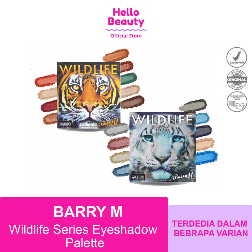 BARRY M Wildlife Series Eyeshadow Palette - Snow Leopard | Matte & Shimmer Finish | Tiger | Matte & 