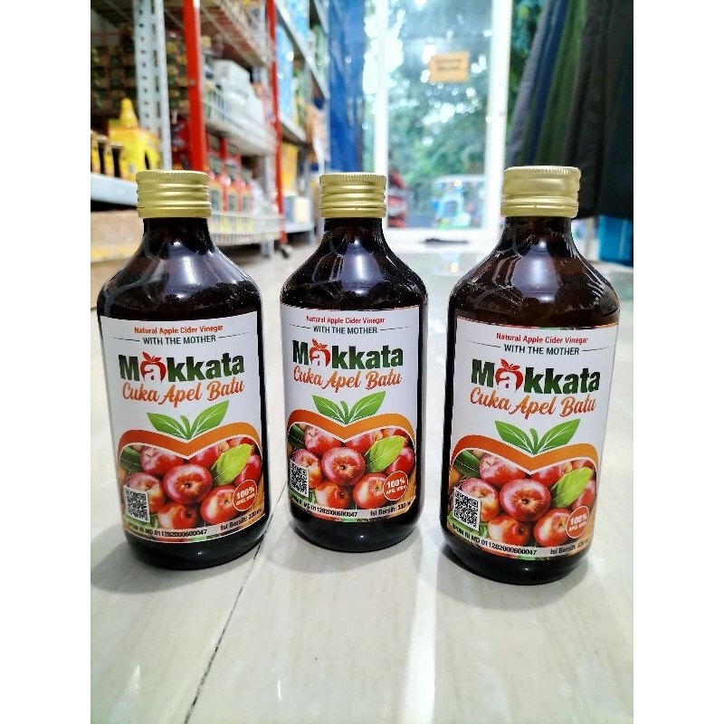 

cuka apel batu makkata 330ml paket 3 botol