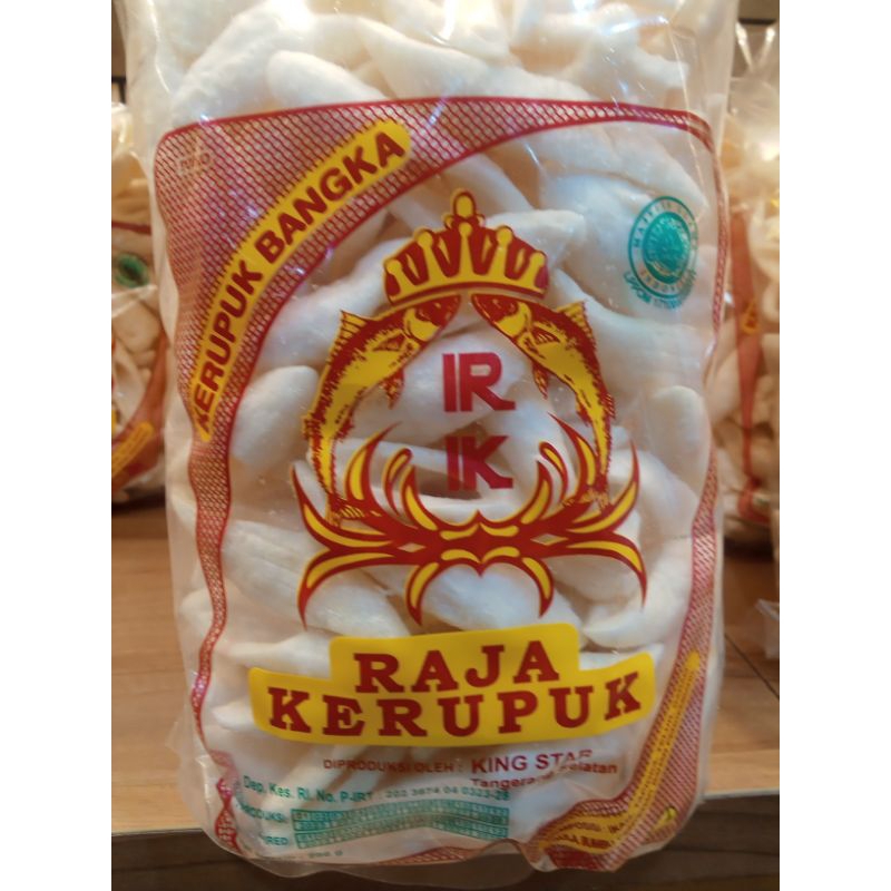 

RAJA KERUPUK diproduksi oleh KING STAR kerupuk bangka asli ikan tenggiri kerupuk buncis isi 200grm