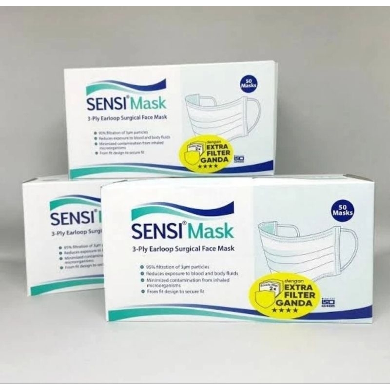Masker Sensi earloop isi 50pcs (Sensi Mask)